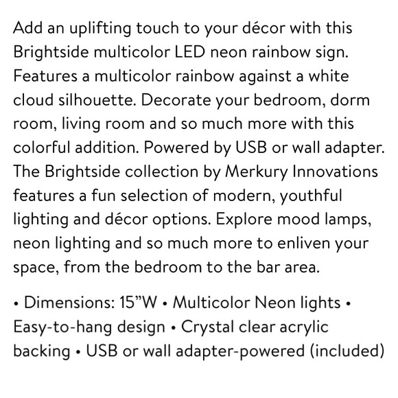 LED Wall Sign Decor Rainbow Cloud LARGE - Picture 8 of 8